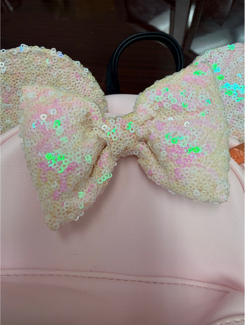 Disney Loungefly Mini Backpack with Sequin Minnie Mouse Ears and Bow - Picture 3 of 6